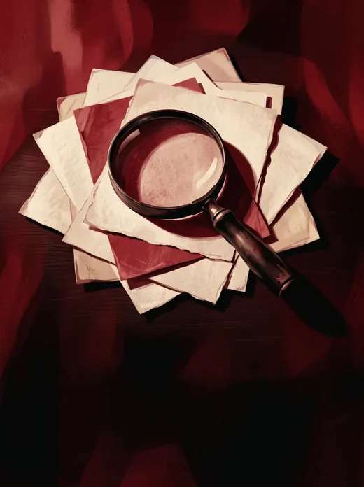 Carte « mystère »&nbsp;: une loupe sur des lettres.