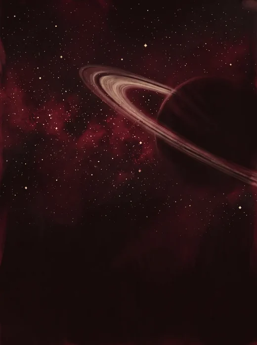 Carte « science-fiction »&nbsp;: une planète à anneaux.