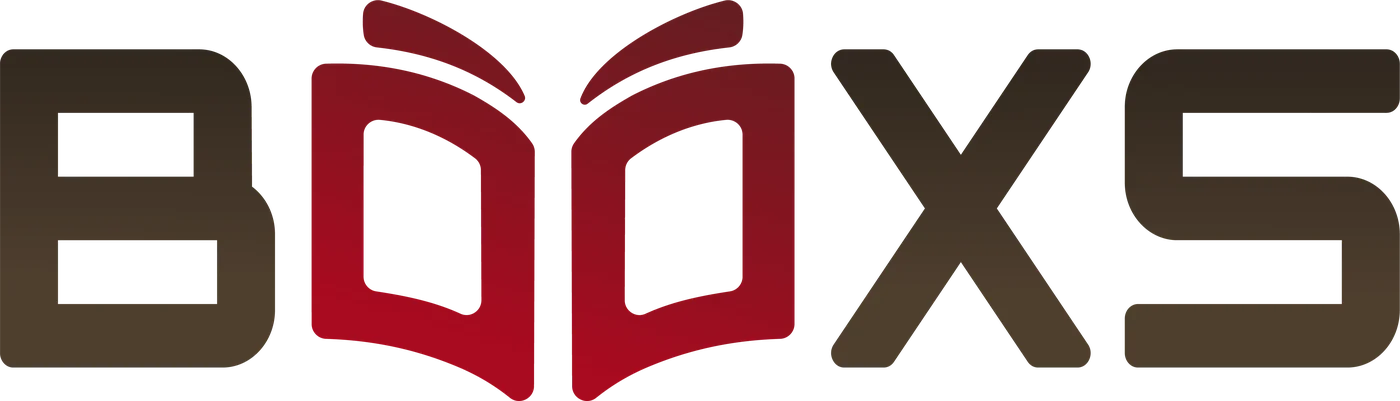 Le logo BOOXS&nbsp;: les deux O dessinent un livre ouvert.