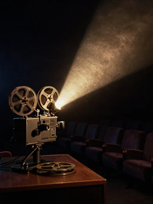« Les vieux films ont plus de charme que les nouveautés »&nbsp;: un projecteur allumé.