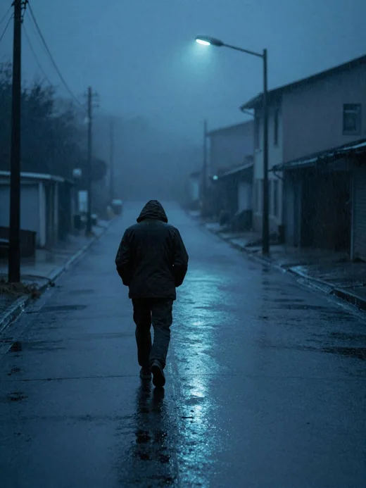 « Je déteste sortir d’un film le cœur lourd »&nbsp;: une silhouette sous la pluie.