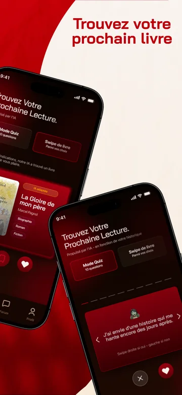 Un autre aperçu App Store de BOOXS en ligne&nbsp;: « Trouvez votre prochain livre ».